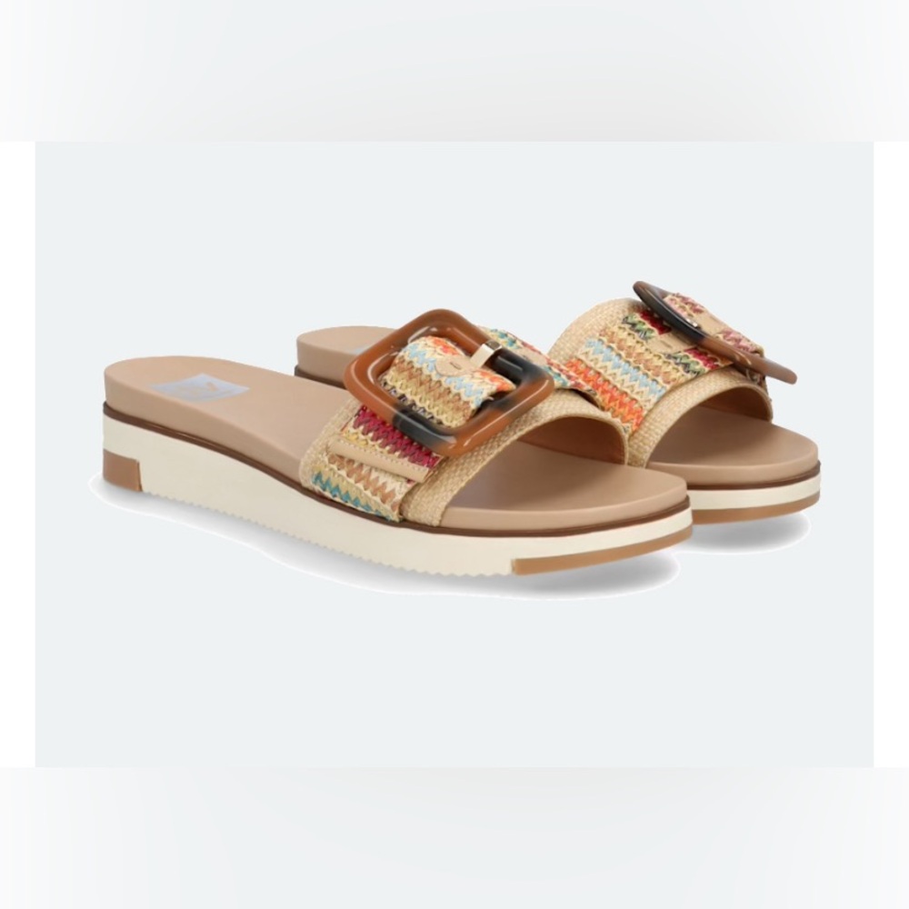 Dolce Vita Caster Woven Sandal Multicolor with Buckle Size 8.5 EUC